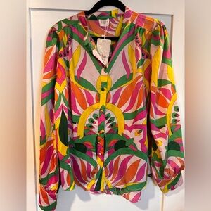 NWT Fate Multicolor Geometric Blouse size L